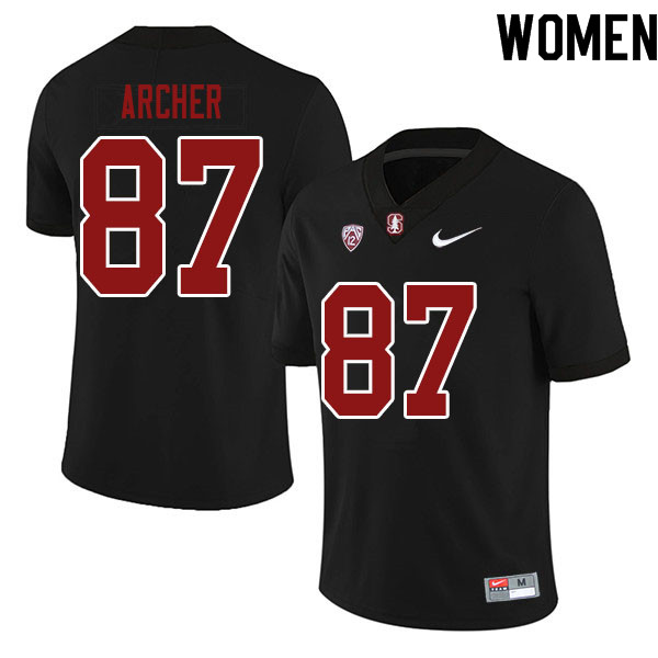 Women #87 Bradley Archer Stanford Cardinal College Football Jerseys Sale-Black - Click Image to Close